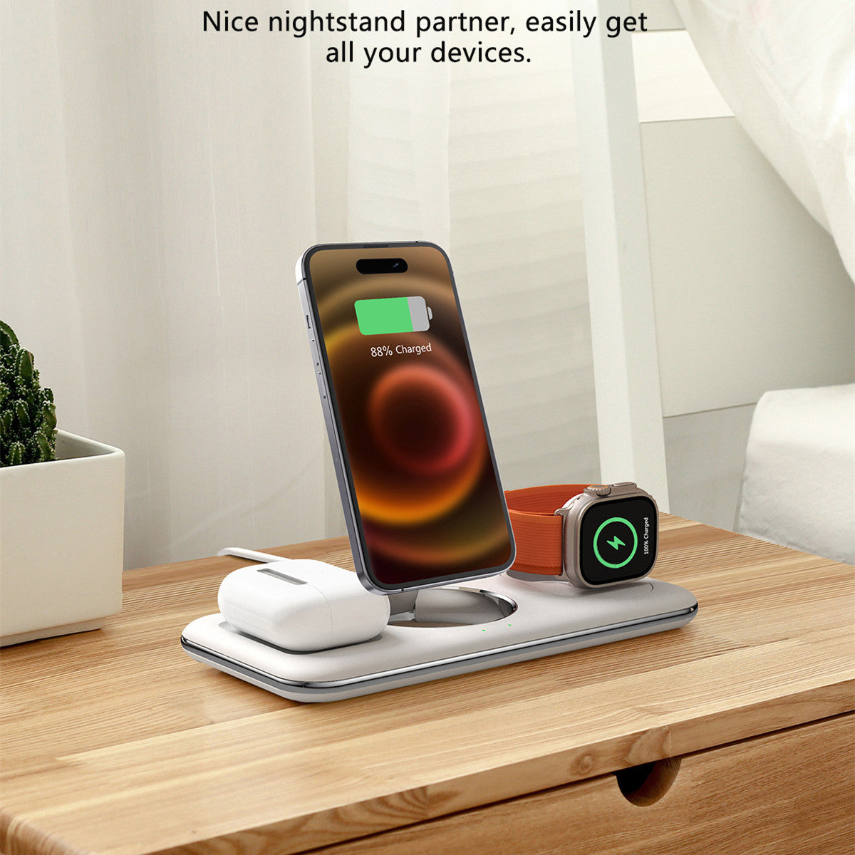 3-in-1 Folding Magnetic Wireless Charger & Desktop Stand