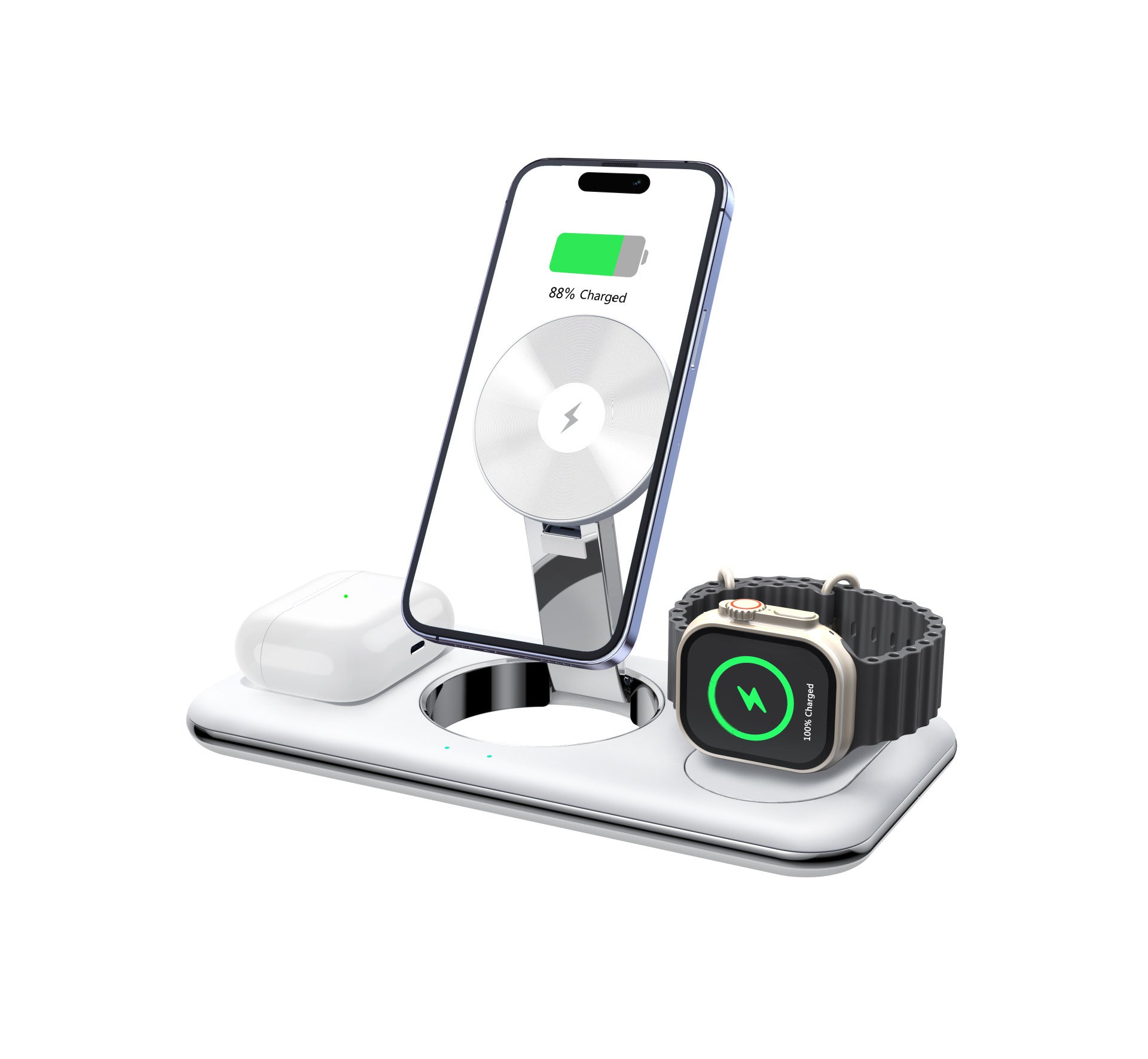 3-in-1 Folding Magnetic Wireless Charger & Desktop Stand